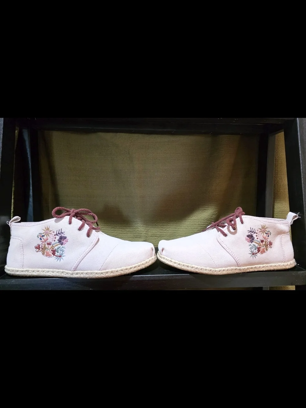 Toms Pink Espadrille Lace-Up Shoes